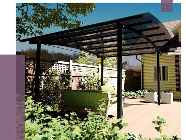 Навесы для террасы в Красногорске от 12955 руб. под ключ | ПРОЛЁТ-Крр