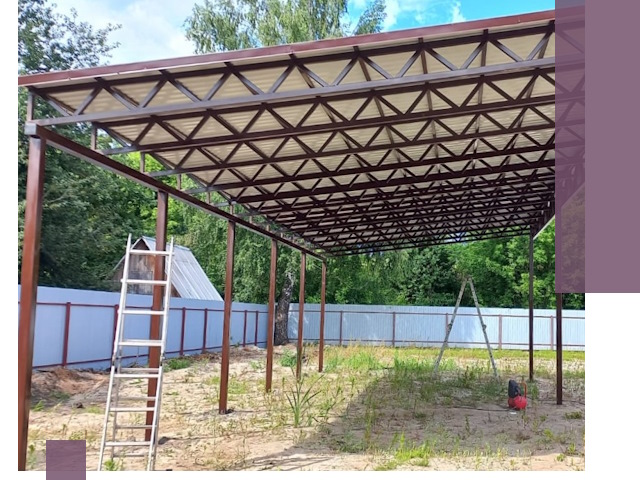 Односкатные навесы под ключ в Красногорске — изготовление и монтаж