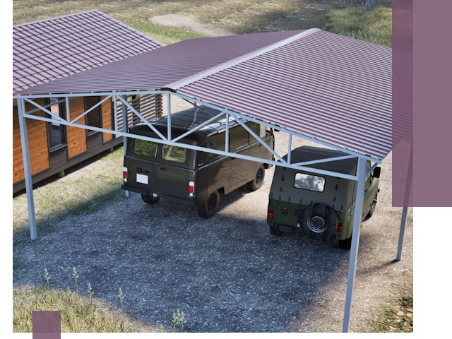 Двускатные навесы под ключ в Красногорске — изготовление и монтаж