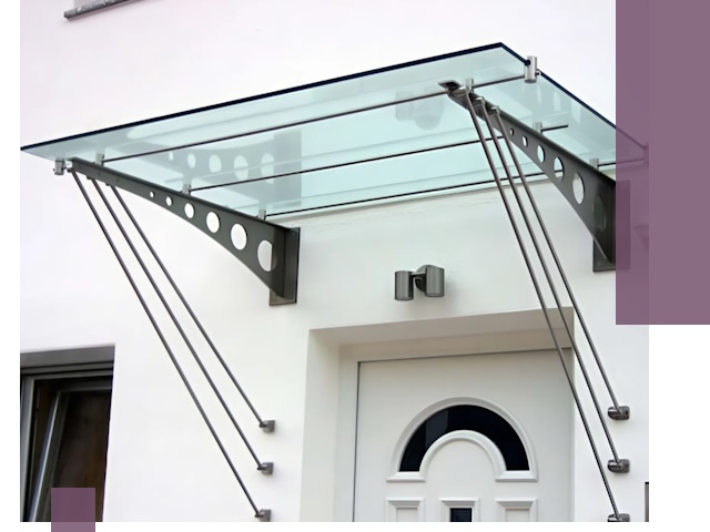 Козырьки над входом под ключ в Красногорске — изготовление и монтаж