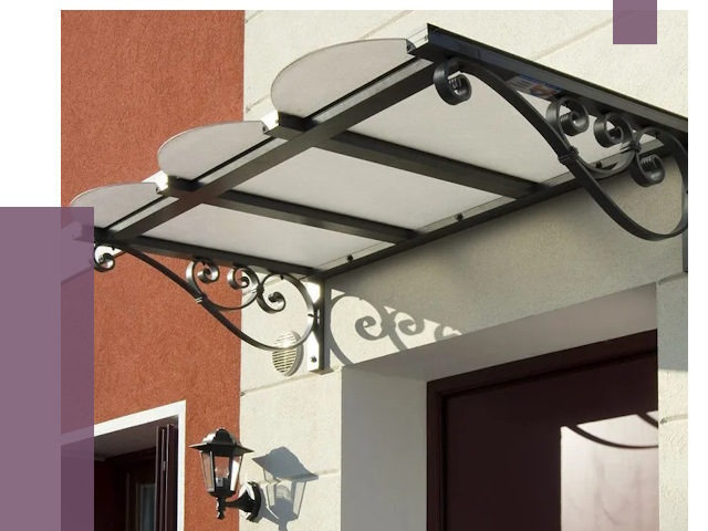 Односкатные козырьки в Красногорске от 8332 руб.  | ПРОЛЁТ-Крр