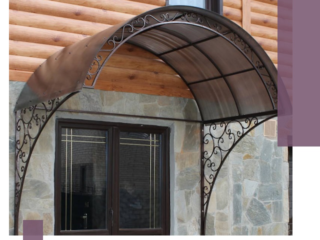 Арочные козырьки под ключ в Красногорске: изготовление и монтаж